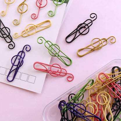 Colorful Metal Music Shaped Paperclips