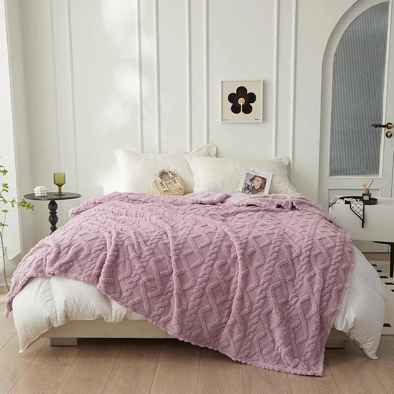 Plush Reversible Wool Blanket
