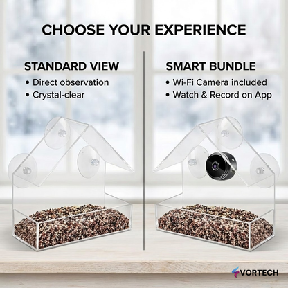 Easy Install Window Bird Feeder with Camera