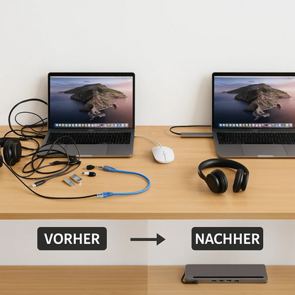Compact USB-C Laptop Adapter with HDMI and Ethernet