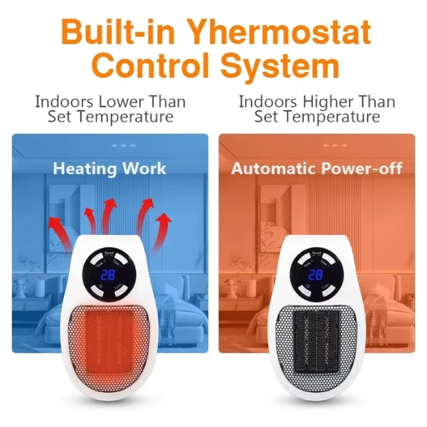 Compact Portable Space Heater 500W Fast Warmth