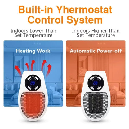 Compact Portable Space Heater 500W Fast Warmth