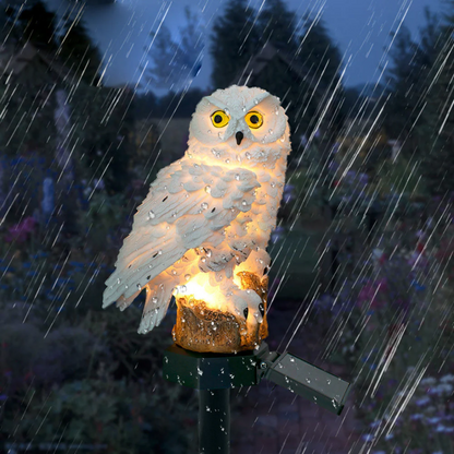 Solar Powered Owl Garden Light Outdoor Decor
