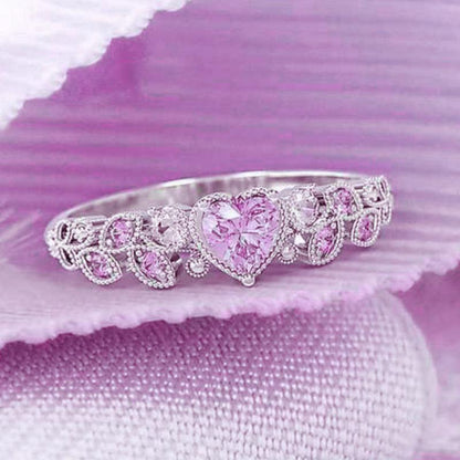 Elegant Diamond Heart Shaped Ring