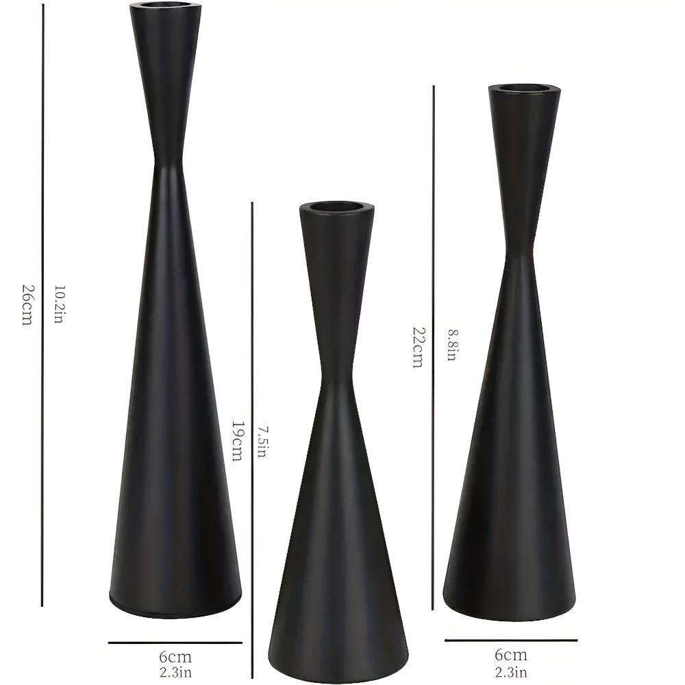 Modern Brass Metal Candle Holder Set of 3