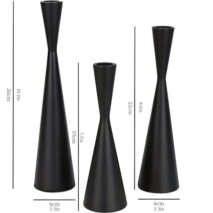 Modern Brass Metal Candle Holder Set of 3