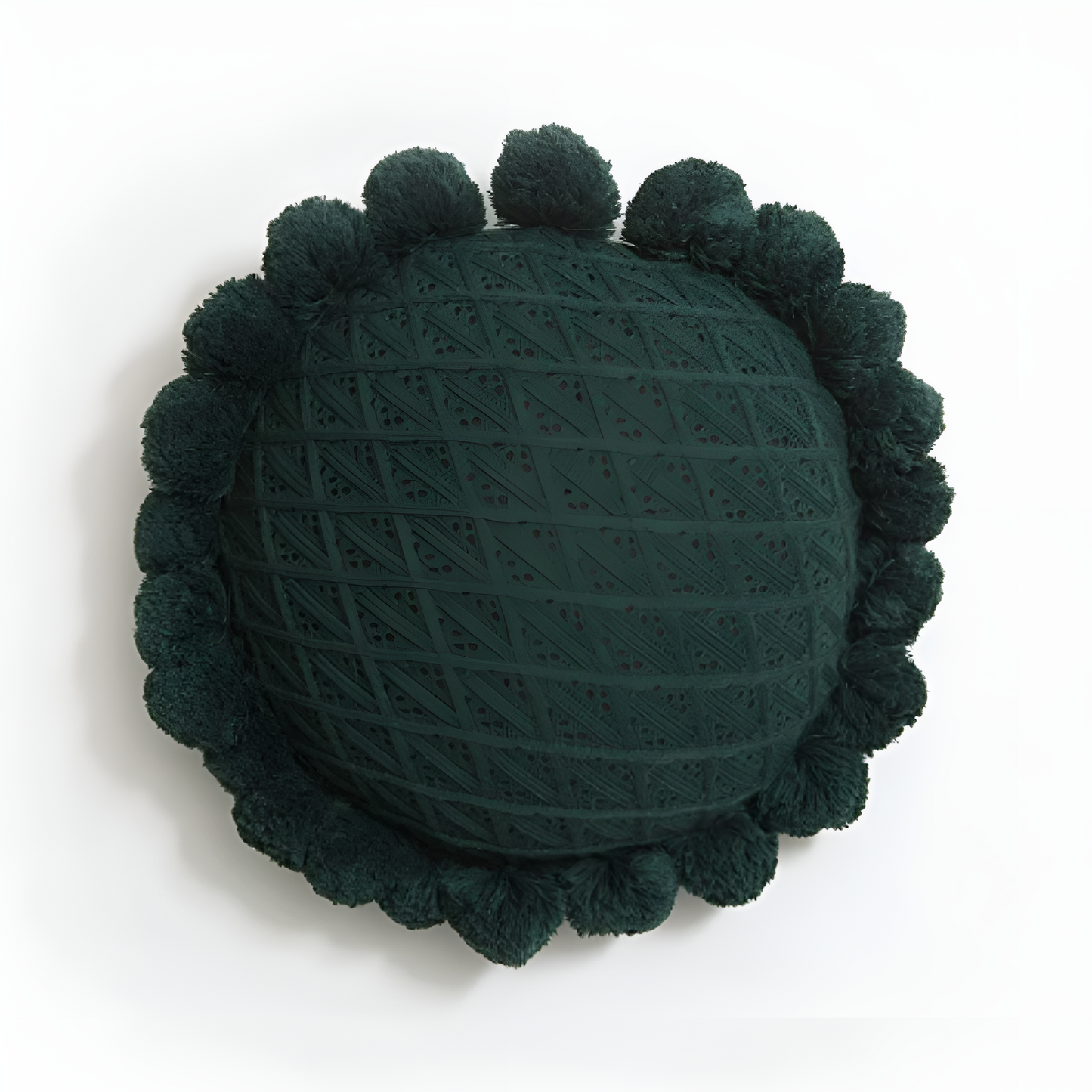 Colorful Floral Pom Pom Pillow