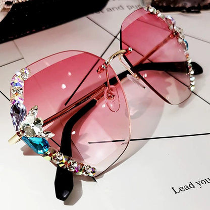 Premium Rimless Crystal Pilot Shades - Luxicro