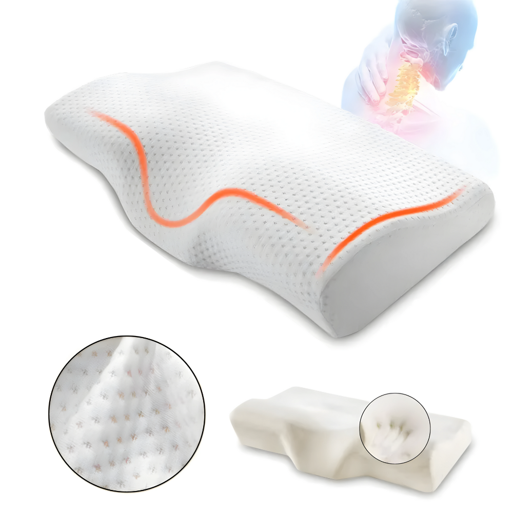 Contour Memory Foam Neck Pillow for Pain Relief Sleep