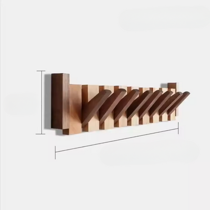 Rustic Wooden Coat Rack with Modern Hooks