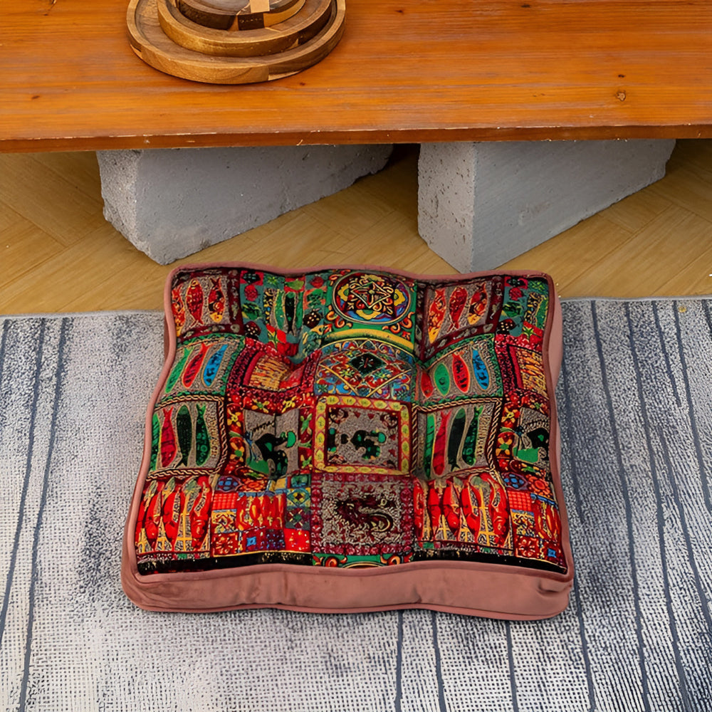 Bohemian Style Tied Pillow Cushion