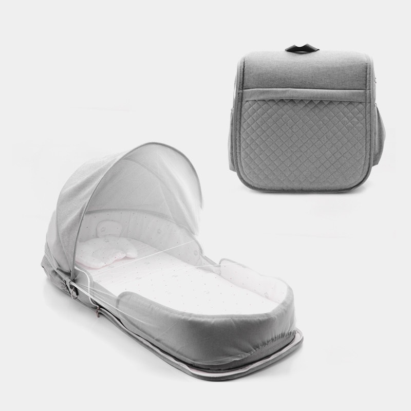 Compact Baby Travel Bed with Diaper Bag