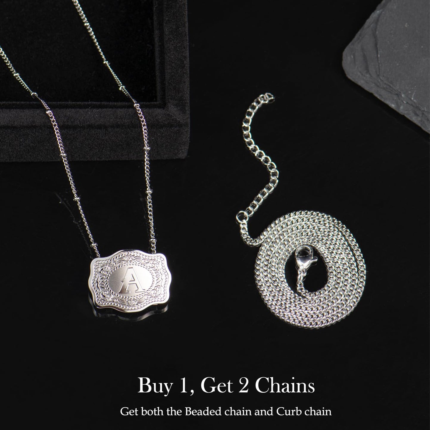 Dainty Monogram Pendant Necklace With Charm