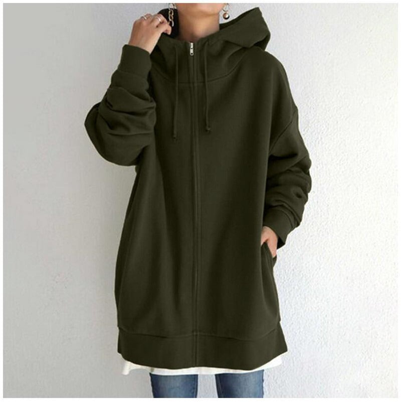 Cozy Women's Fleece Sweatshirt - Soft Oversized Hoody