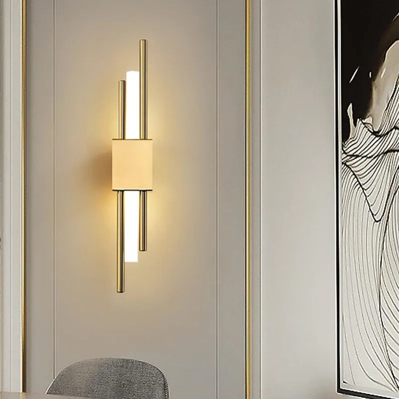 Glowing Black Gold LED Bedroom Wall Light
