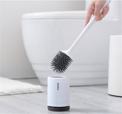 Ergonomic Silicone Toilet Brush with Holder - Luxicro