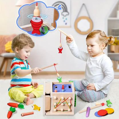 Classic 8-in-1 Wooden Learning Toy Box for Kids