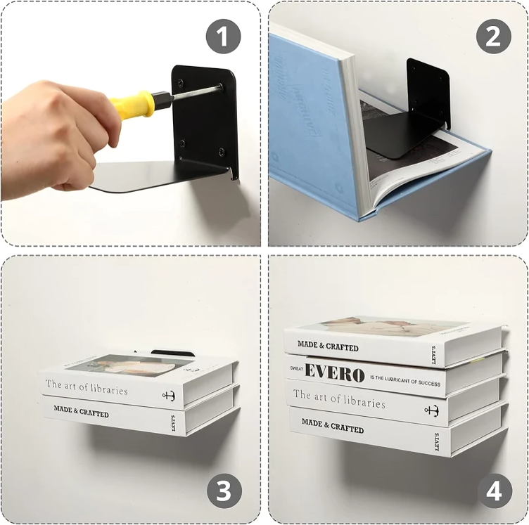Space Saving Wall Mounted Book Shelf