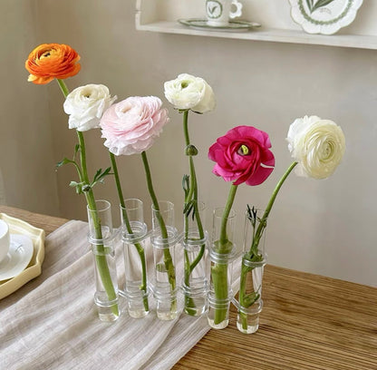 Flexible Flower Clear Glass Vase with Handles