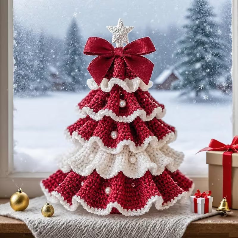 Easy Knit Christmas Tree Decoration Set