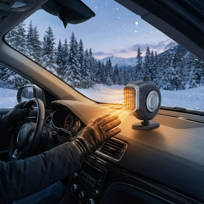Compact Car Heater with Adjustable Air Flow