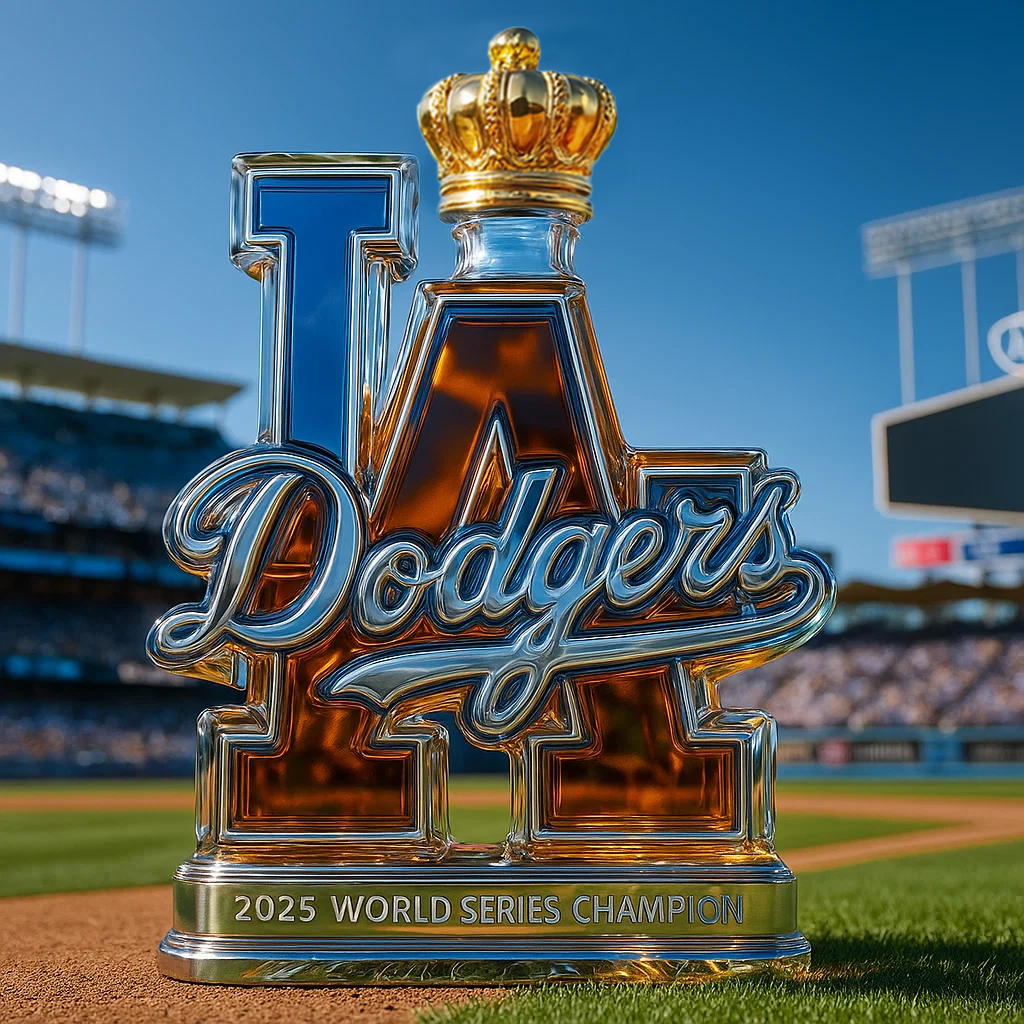 LA Dodgers 2025 World Series Champs Liquor Bottle - Luxicro