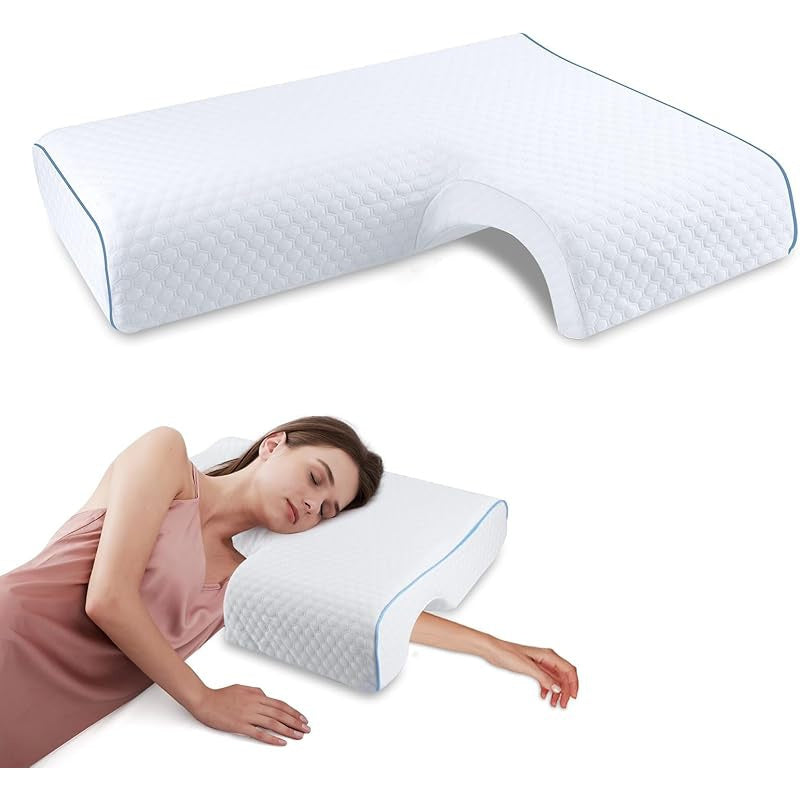 Contoured Support Pillow - Ergonomic Neck and Back Relief