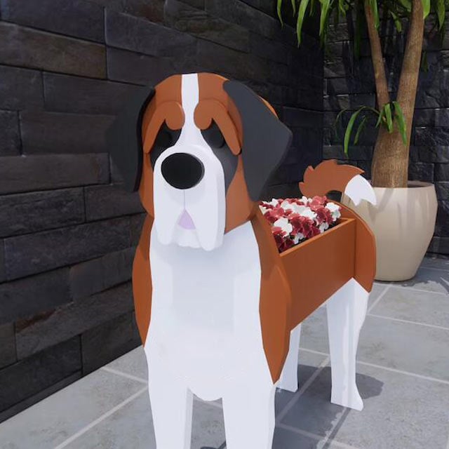 Large Dog Shaped Ceramic Planter - Luxicro