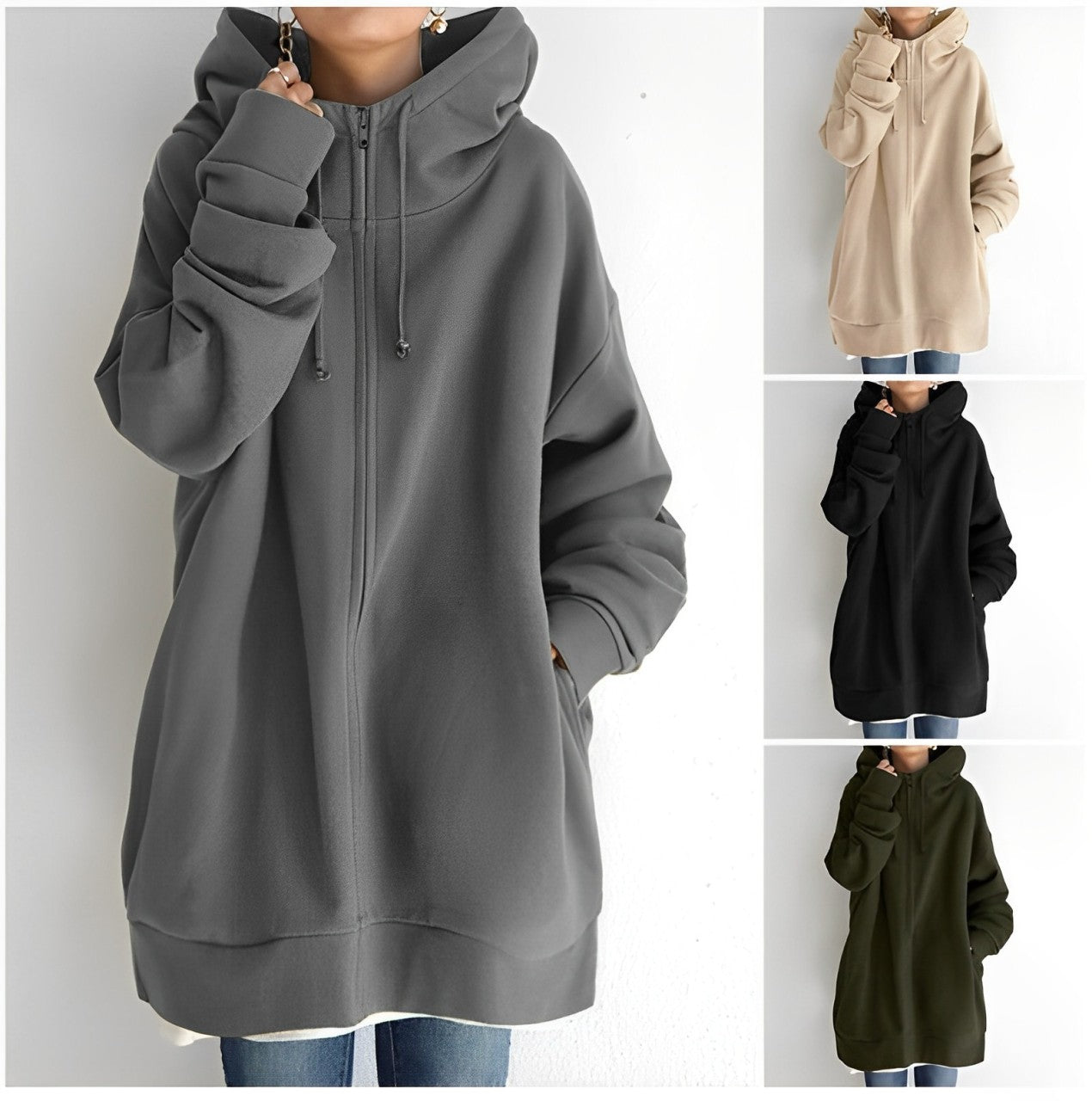 Cozy Women's Fleece Sweatshirt - Soft Oversized Hoody - Luxicro