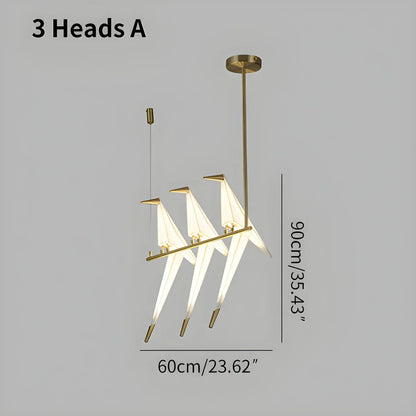 Delicate White Bird Pendant Light Fixture
