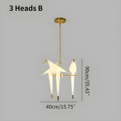 Delicate White Bird Pendant Light Fixture