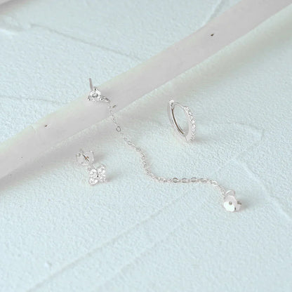 Delicate Flower Drop Earrings Set