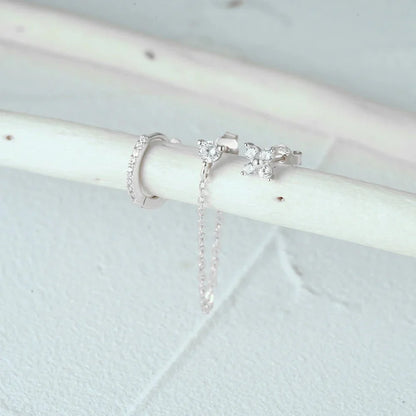 Delicate Flower Drop Earrings Set