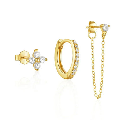 Delicate Flower Drop Earrings Set