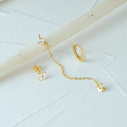 Delicate Flower Drop Earrings Set