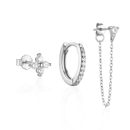 Delicate Flower Drop Earrings Set