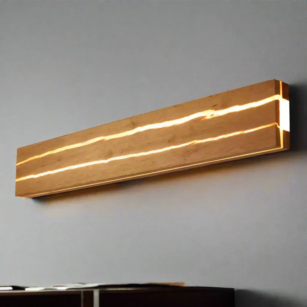Rustic Wood Wall Light Lamp