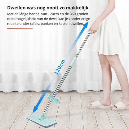 Efficient Floor Mop with Easy Squeeze and Reusable Heads