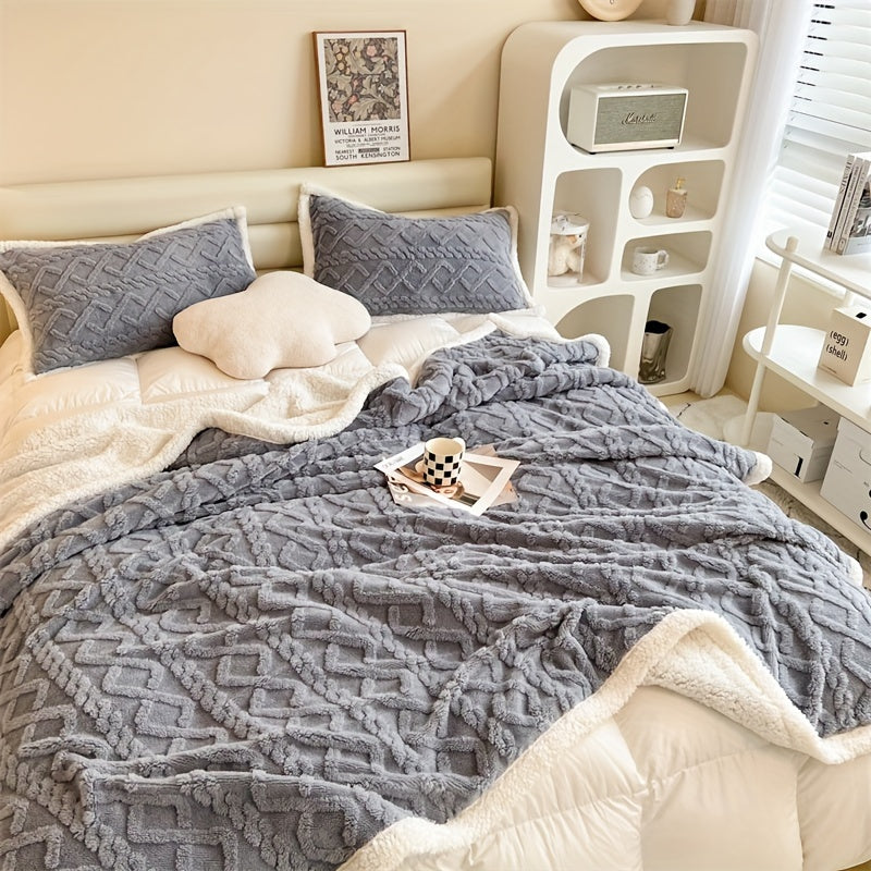 Cozy Soft Plush Reversible Winter Blanket