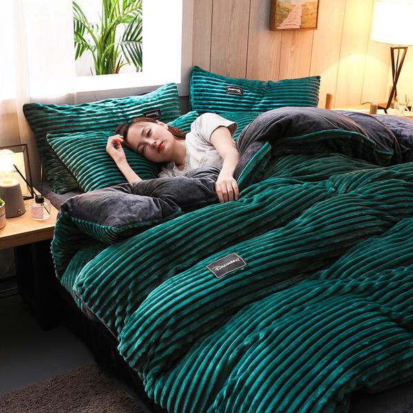 Plush Corduroy Soft Velvet Bedding Set