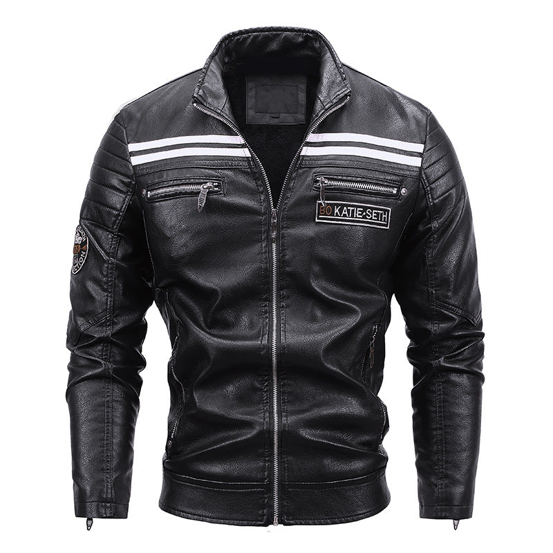Classic Mens Black Leather Biker Jacket