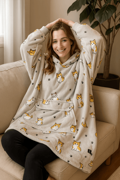 Cozy Electric Blanket Hoodie with Fleece Lining