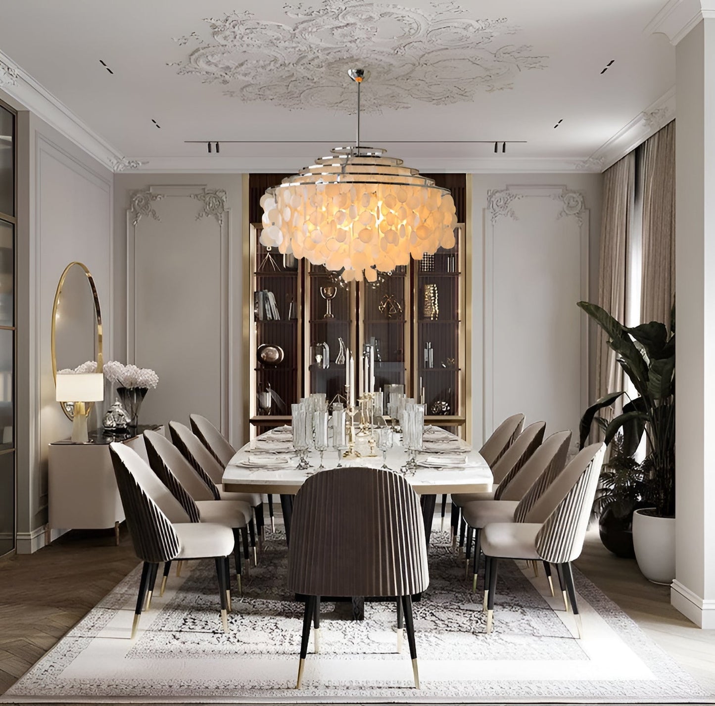 Beautiful Shell Chandelier With Soft White Glow - Luxicro