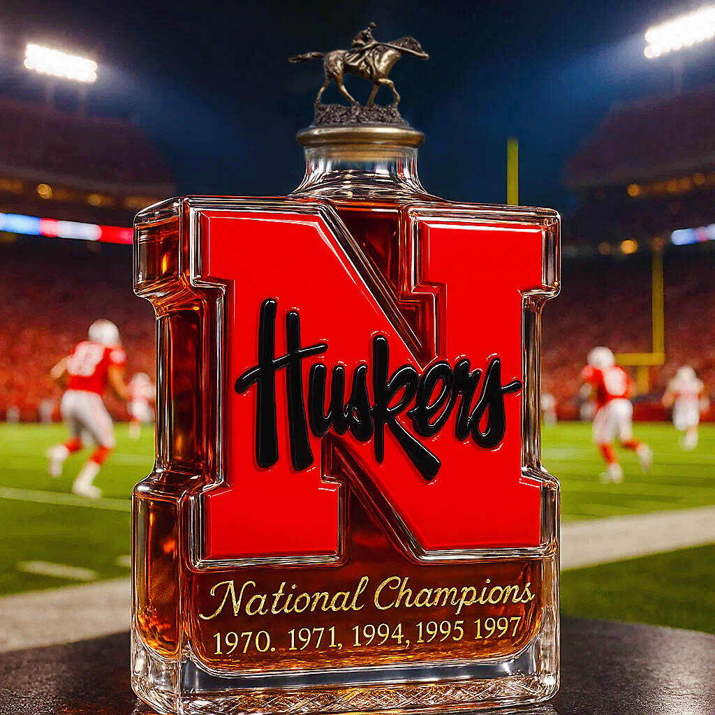 Official Nebraska Cornhuskers Champions Whiskey Decanter