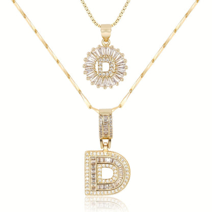 Custom 14k Gold Letter Diamond Necklaces