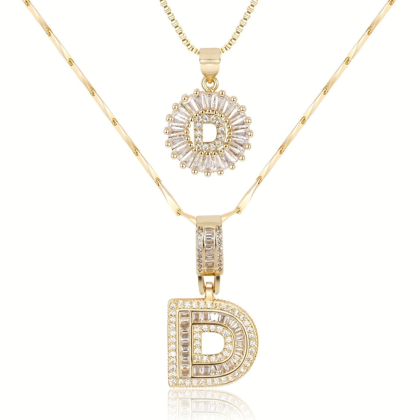 Fine 14k Gold Initial Diamond Pendant Necklace