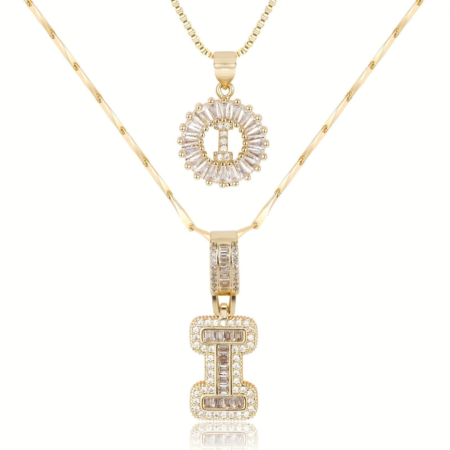 Custom 14k Gold Letter Diamond Necklaces