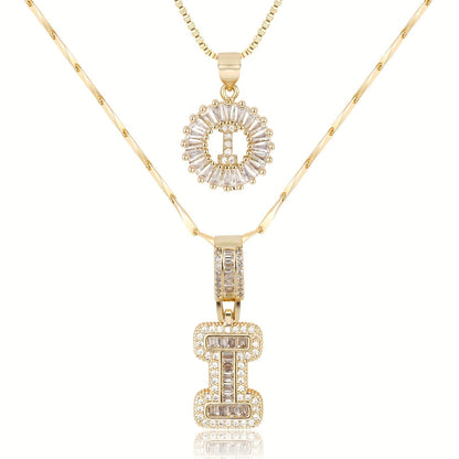 Fine 14k Gold Initial Diamond Pendant Necklace