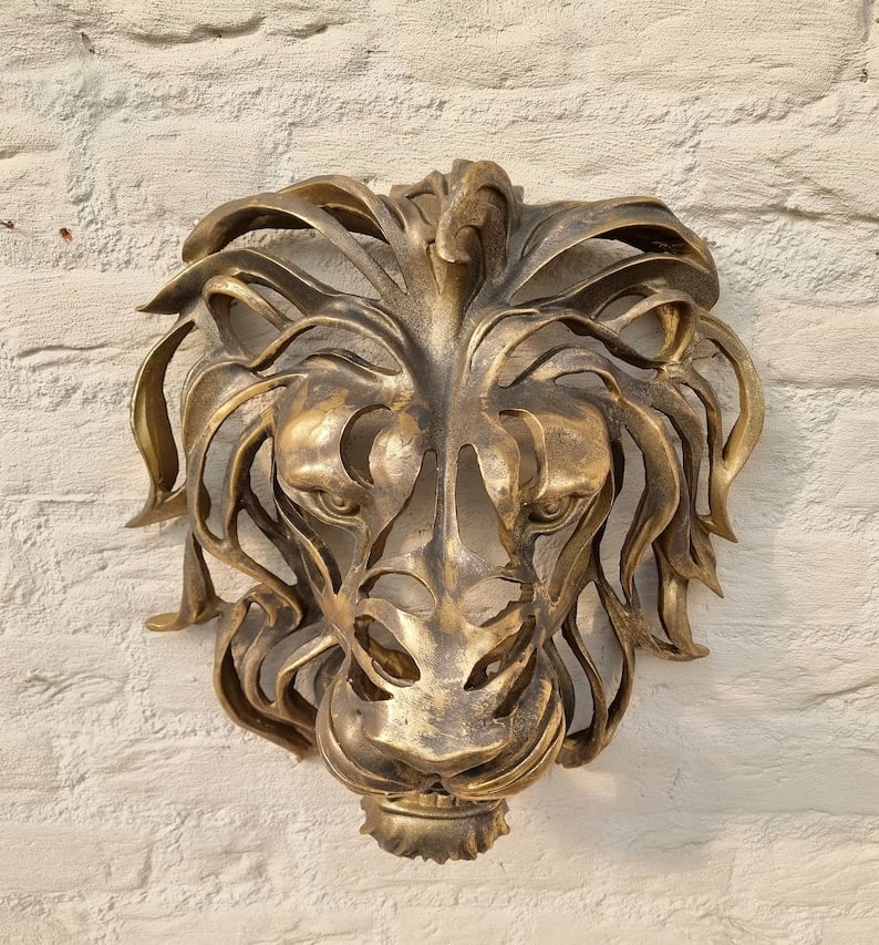 Big Lion Head Wall Decor Sculpture