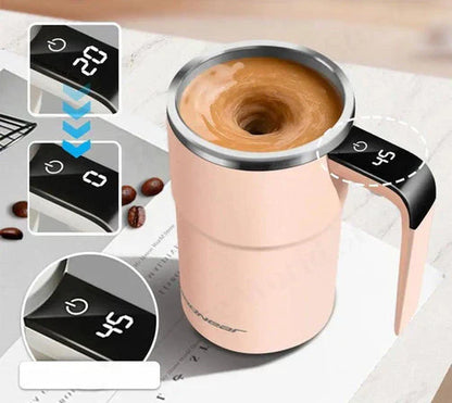 Automatic Travel Coffee Mug with Electric Stirrer - Luxicro